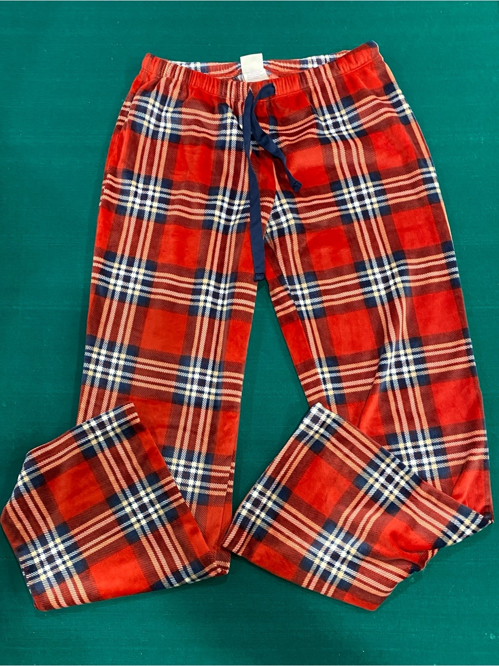 Soft Red and Navy Plaid Women’s Pajama Lounge Pants
